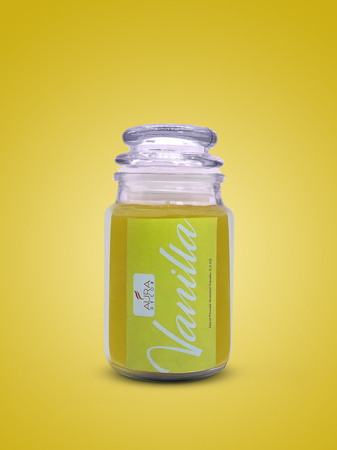 

AuraDecor Yellow Vanilla Scented Lid Jar Candle