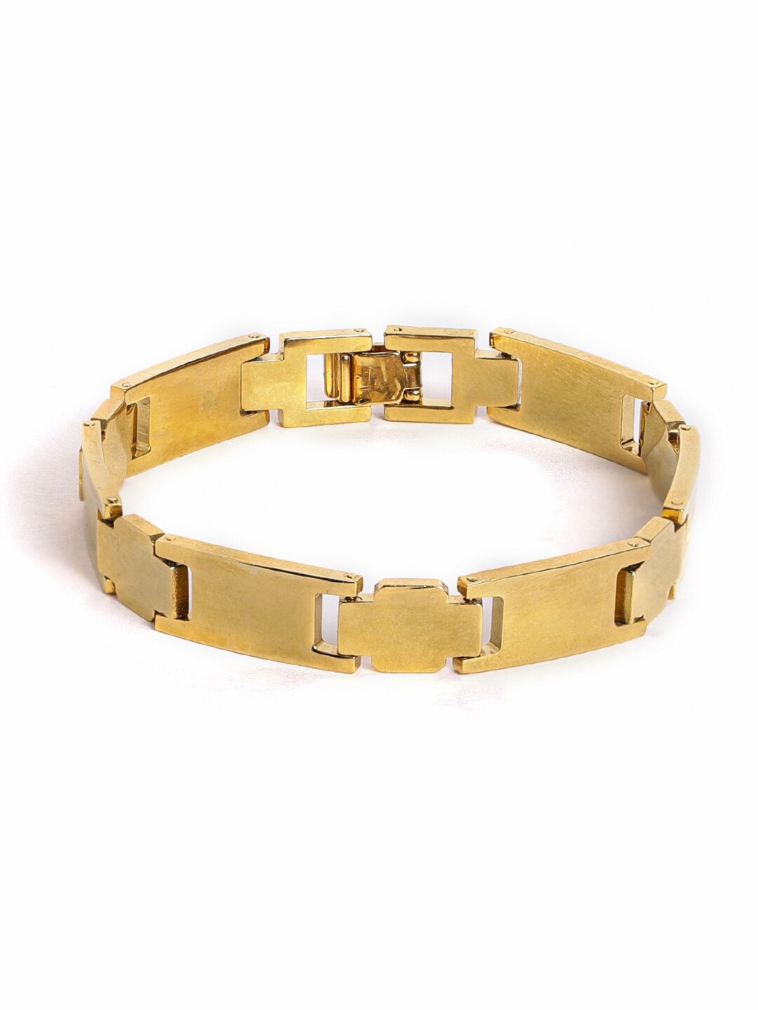 

EL REGALO Men Gold-Plated Stainless Steel Link Bracelet