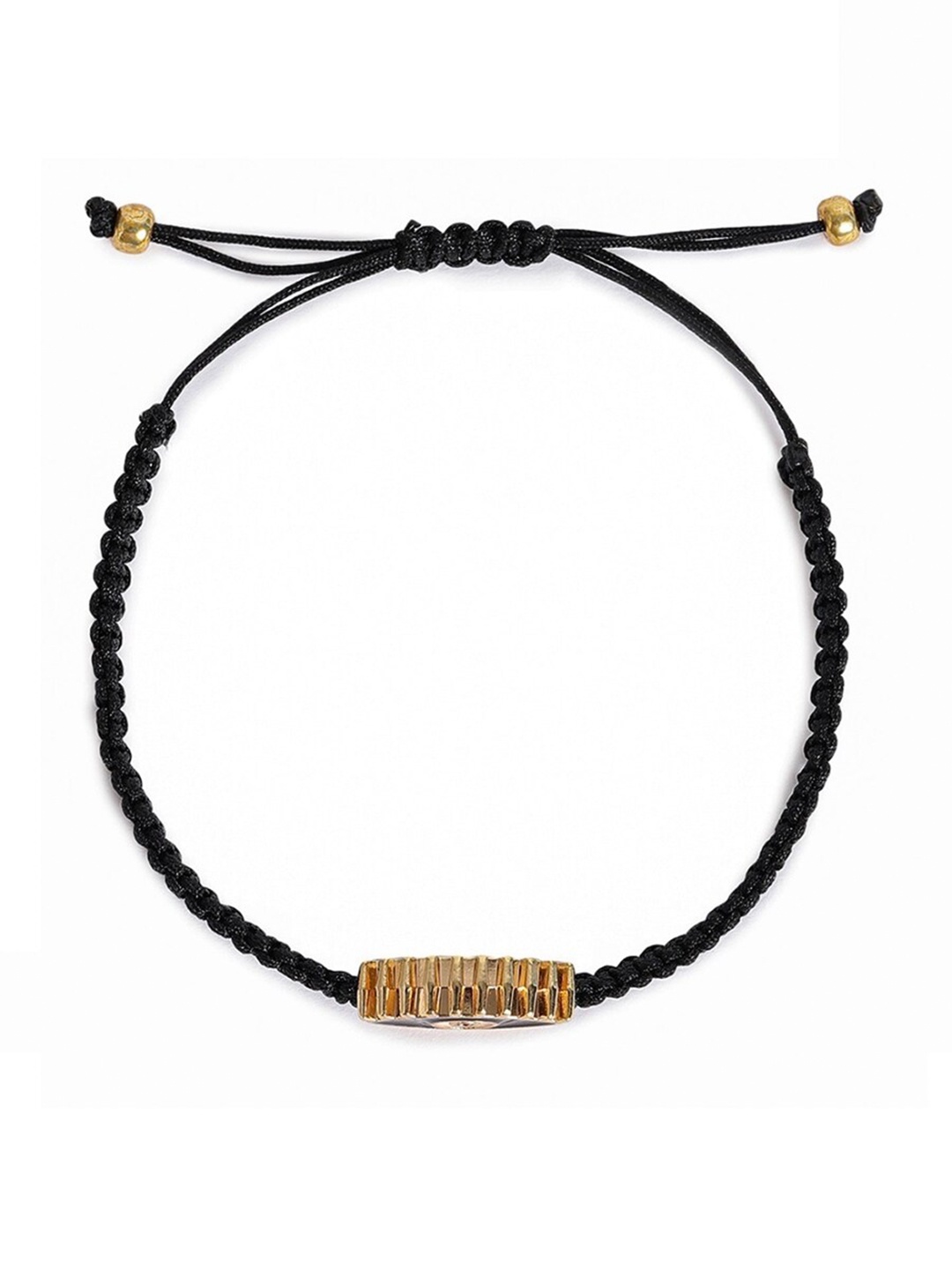 

EL REGALO Unisex Gold-Plated Wraparound Bracelet, Black