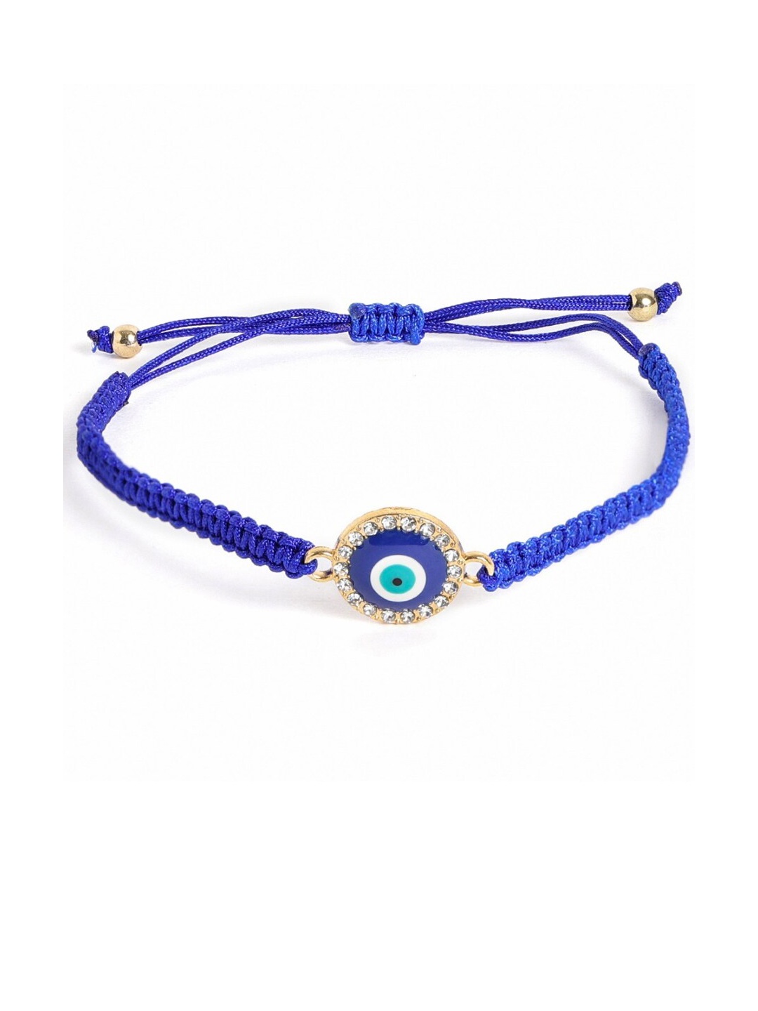 

EL REGALO Unisex Stone Studded Evil Eye Charm Bracelet, Blue