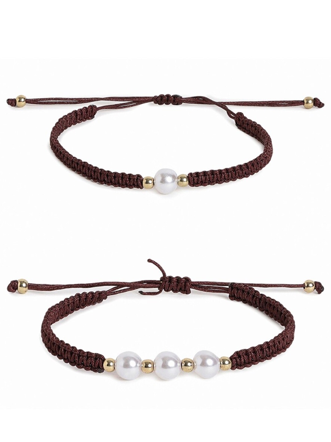 

EL REGALO Unisex Set Of 2 Wraparound Bracelet, Brown