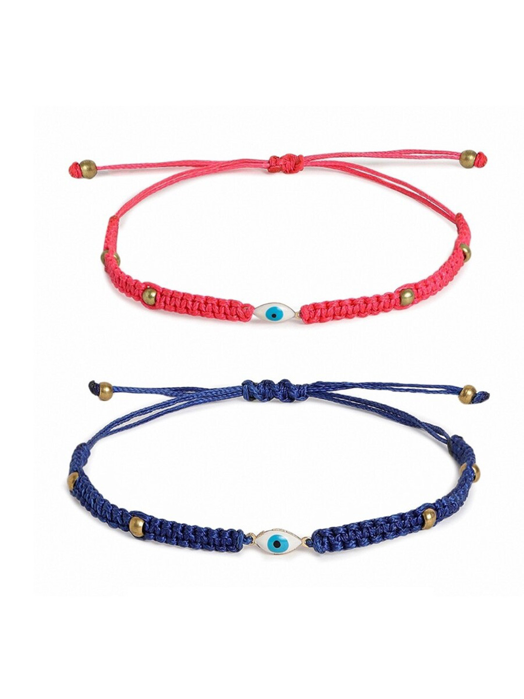 

EL REGALO Unisex Set Of 2 Charm Bracelet, Red