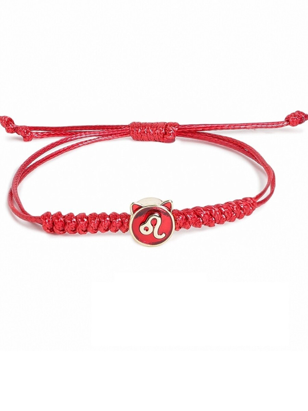 

EL REGALO Unisex Leo Zodiac Sign Charm Bracelet, Red