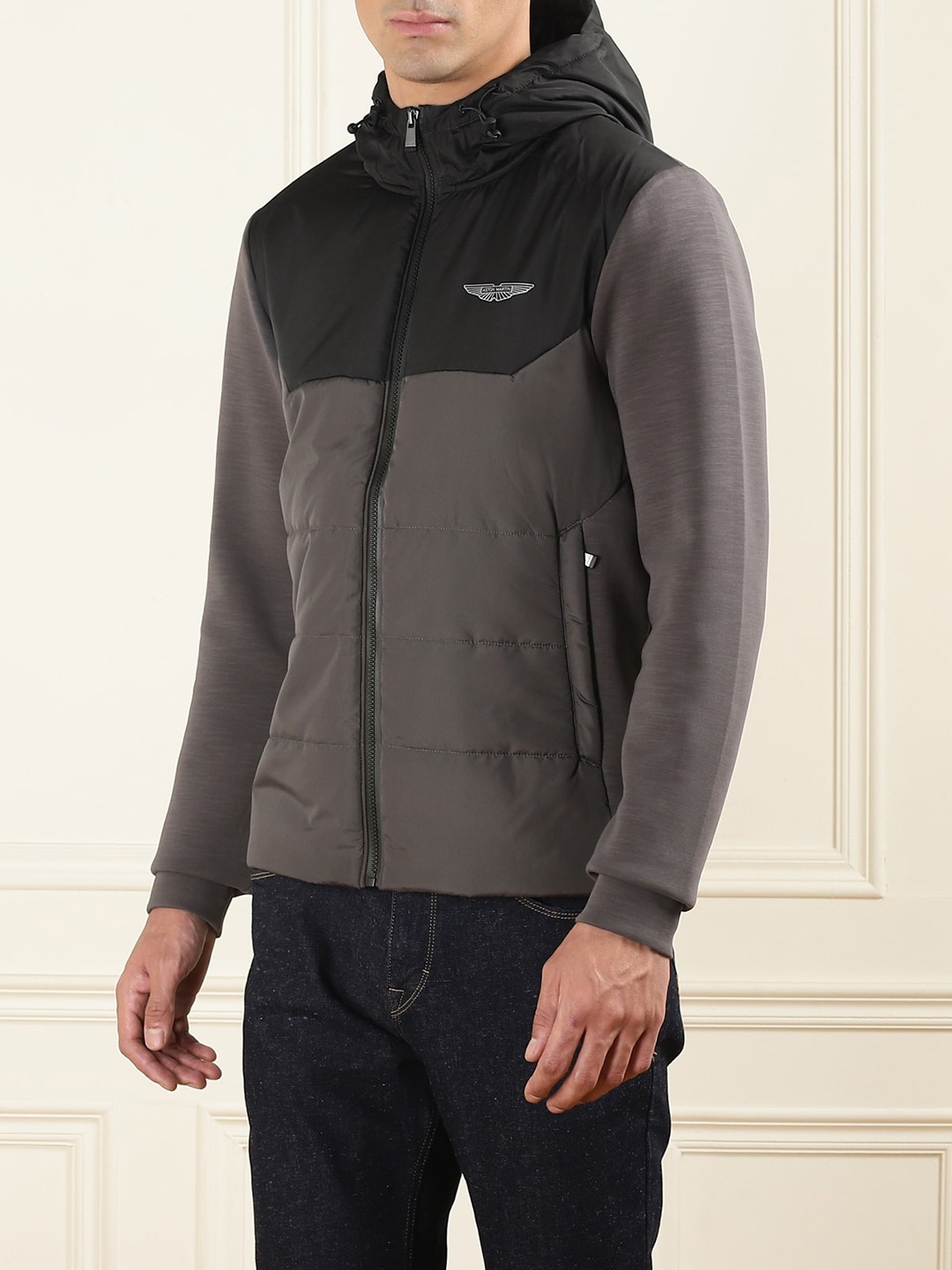 

HACKETT LONDON Colourblocked Hooded Sporty Jacket, Grey
