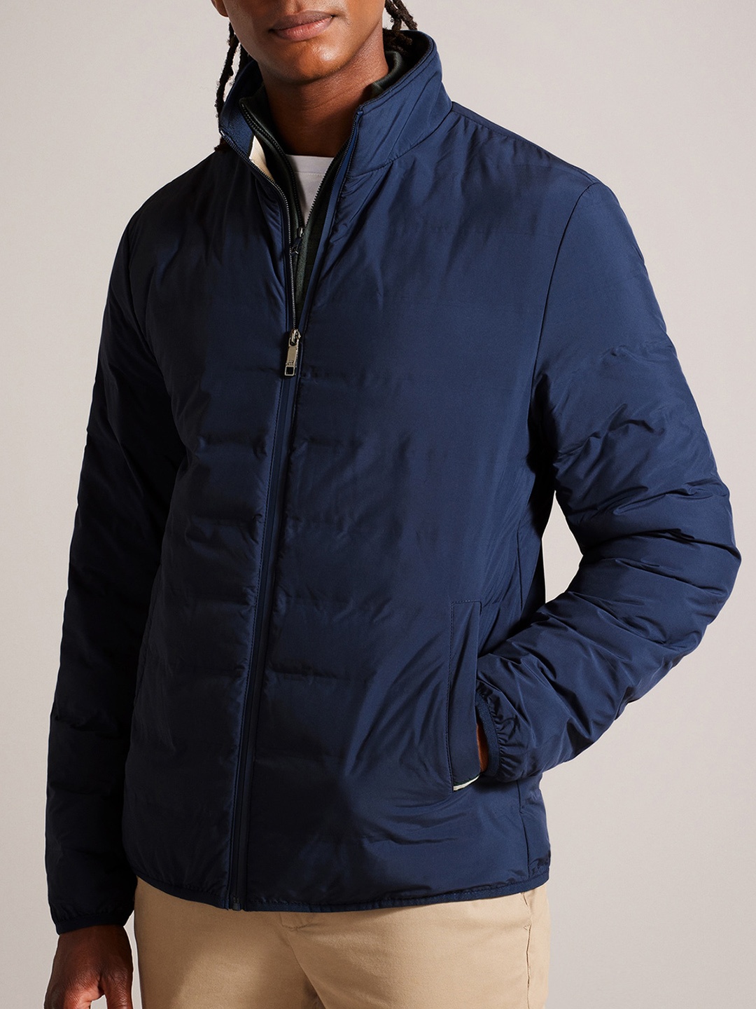

Ted Baker Mock Collar Long Sleeves Padded Jacket, Blue