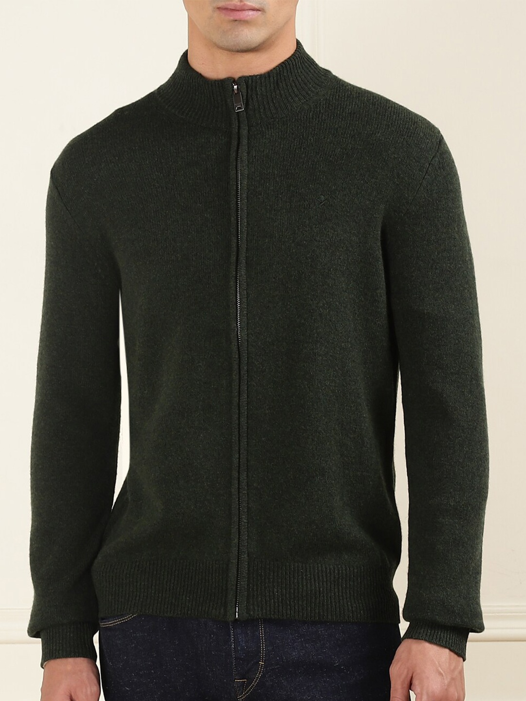 

HACKETT LONDON Half Zipper Woollen Cardigan, Olive