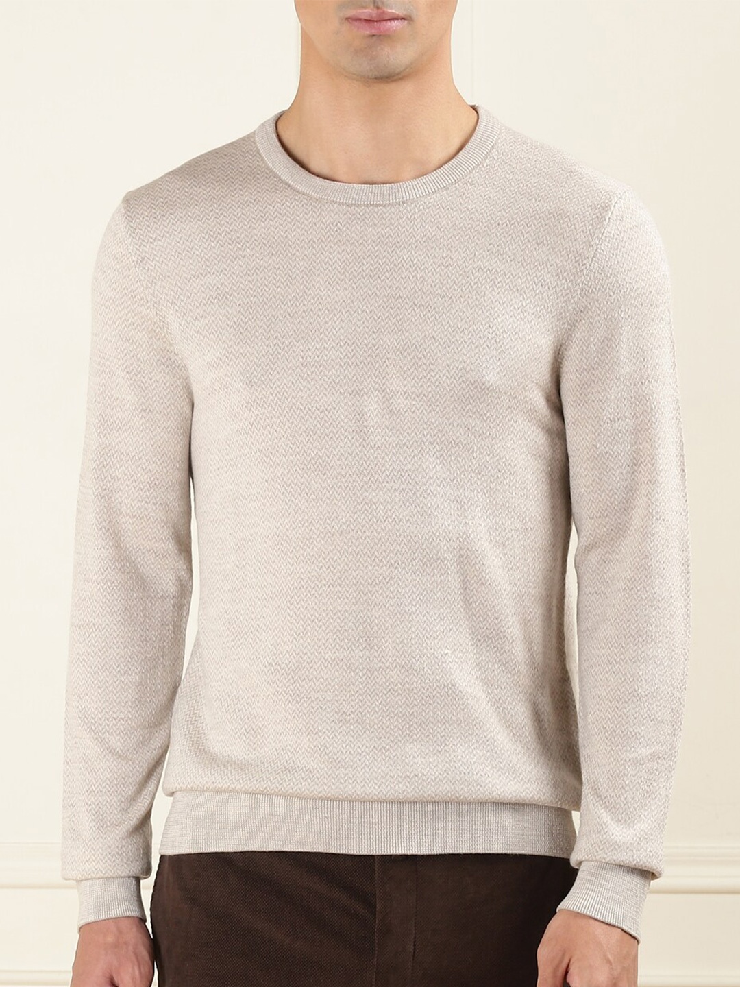 

HACKETT LONDON Self Design Woollen Pullover, Grey