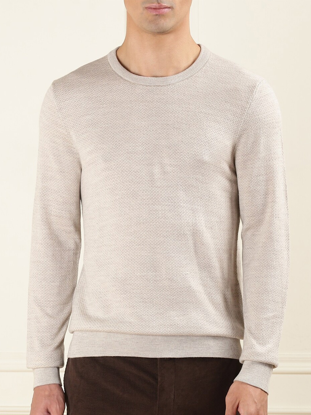 

HACKETT LONDON Long Sleeves Woollen Pullover, Grey