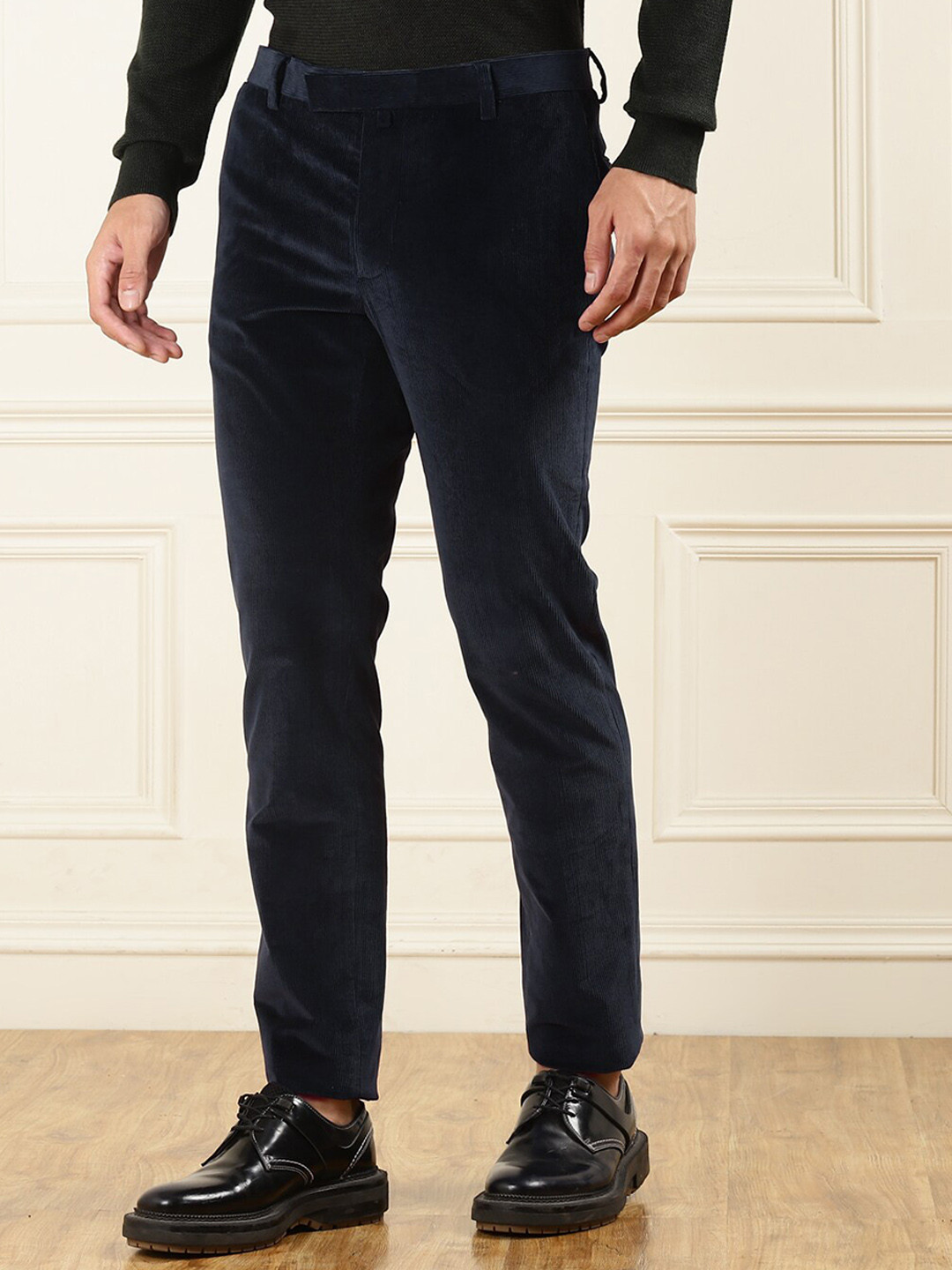 

HACKETT LONDON Men Slim Fit Mid Rise Chinos, Navy blue
