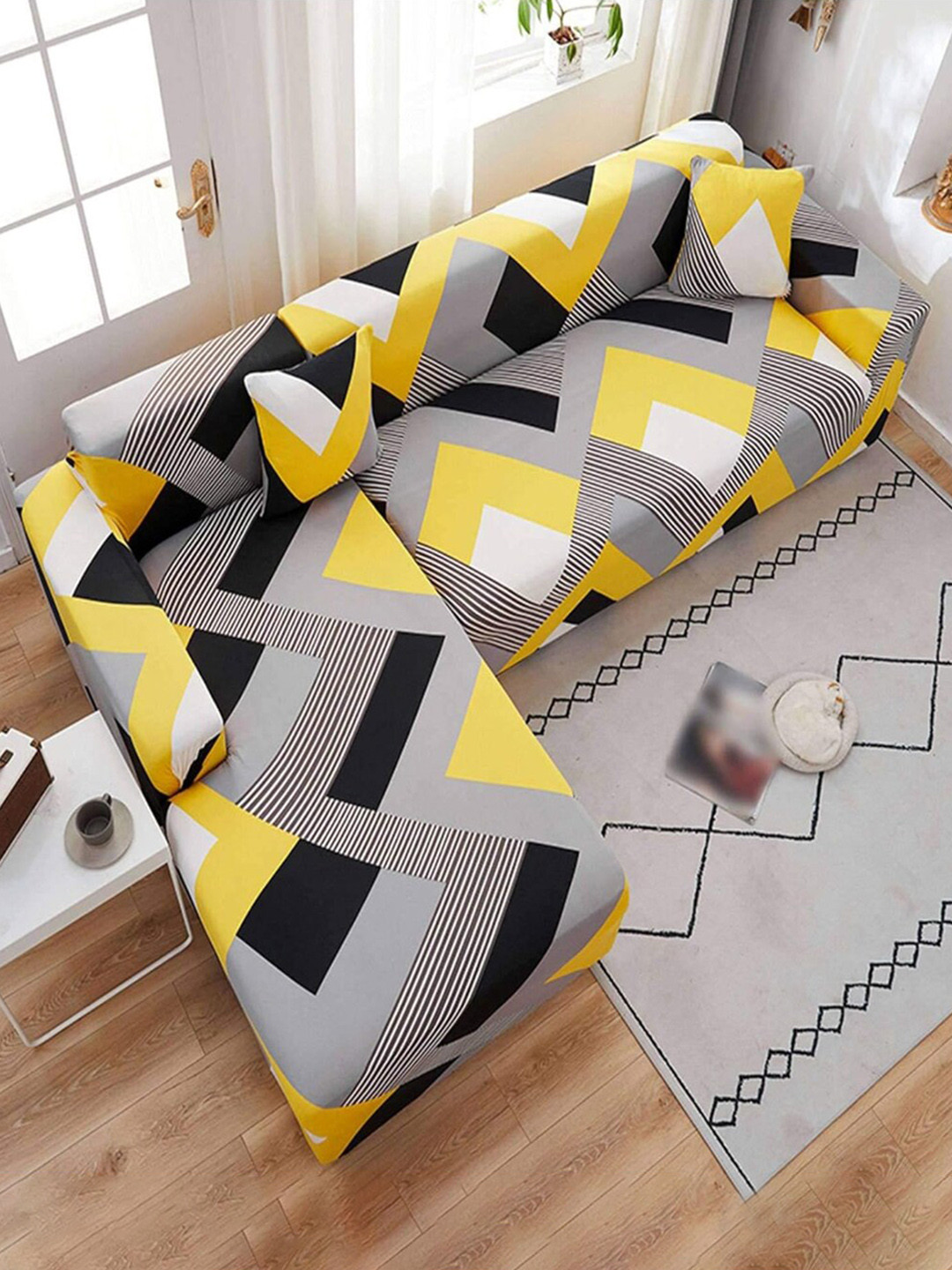 

YouBella Printed Sofa Cover Single Seater, Grey