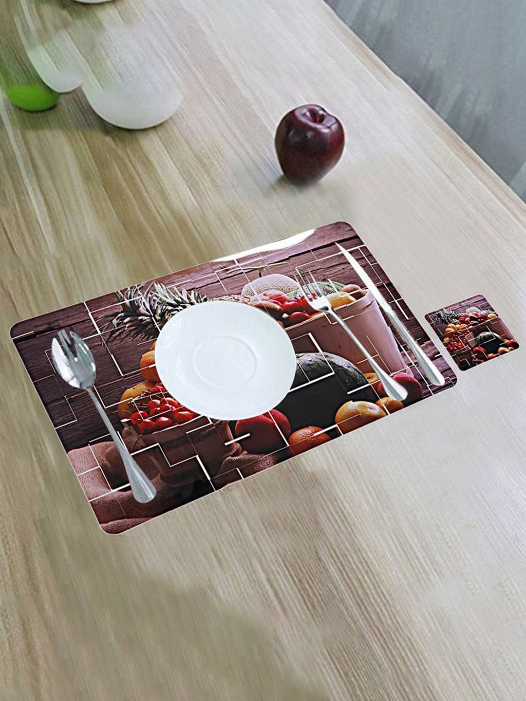 

Dakshya Industries Brown & Yellow 6 Pieces Printed Rectangular Table Placemats
