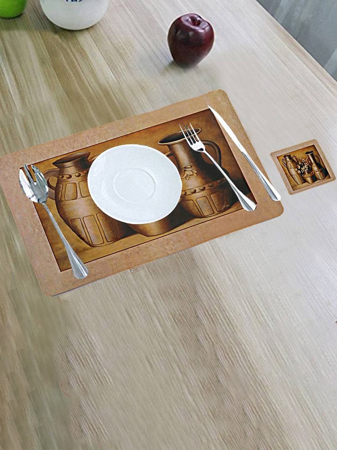 

Dakshya Industries Beige & Brown 6 Pieces Floral Rectangular Table Placemats