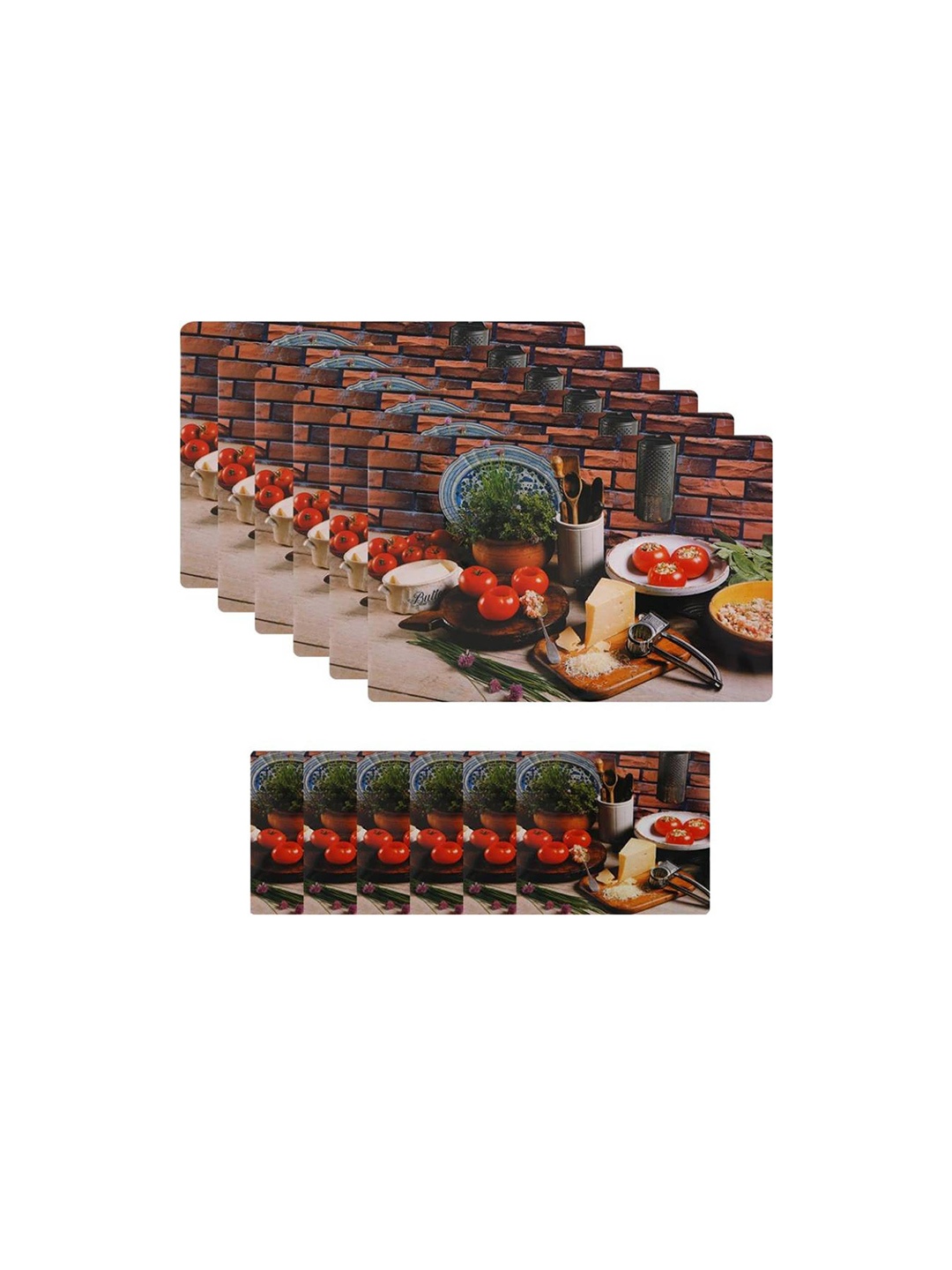 

Dakshya Industries Black & Red 6 Pieces Printed Rectangular Table Placemats