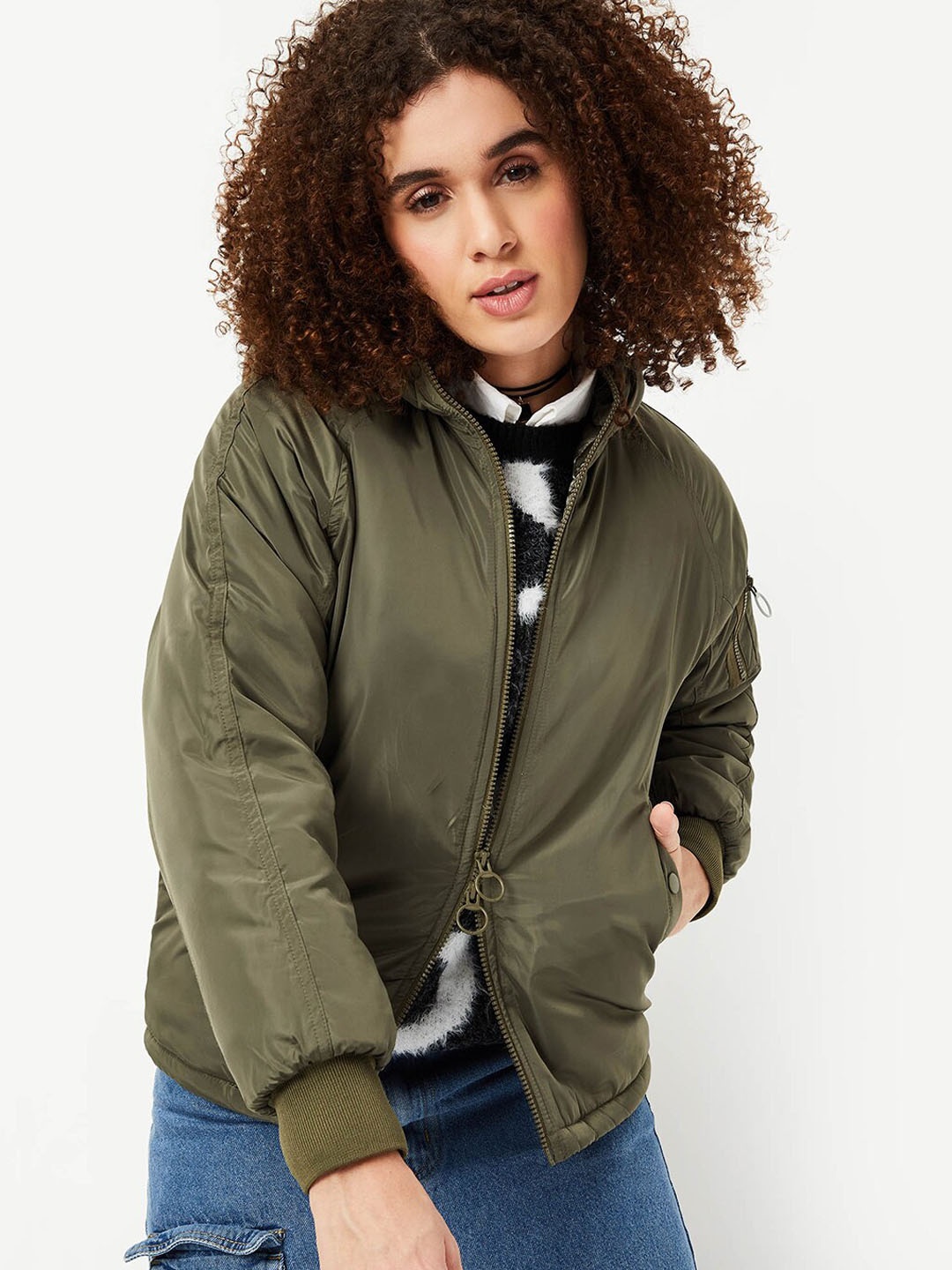 

max Hooded Bomber Jacket, Green