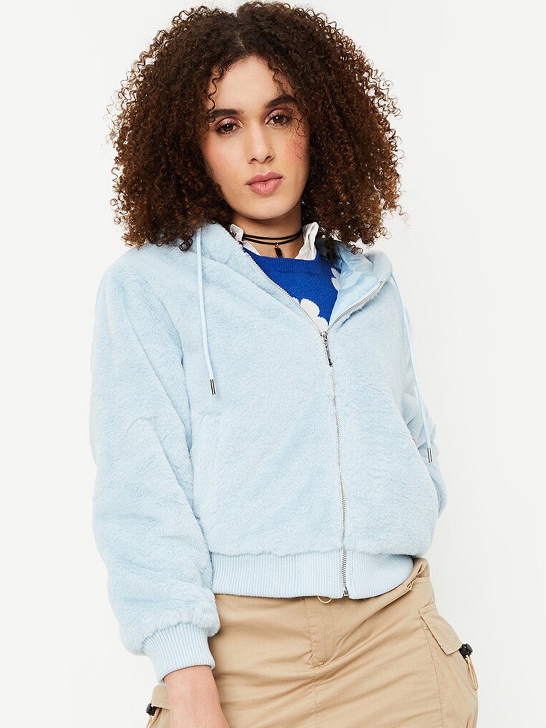 

max Hooded Pockets Sweatshirt, Blue