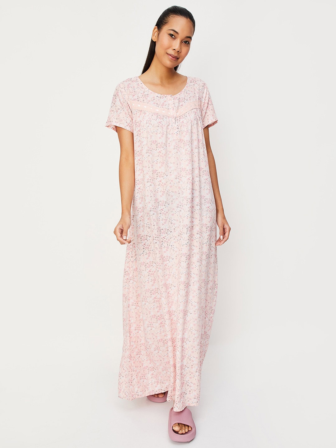 

max Floral Printed Maxi Nightdress, Pink