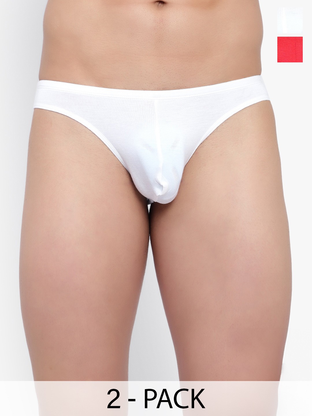 

Bruchi CLUB Pack Of 2 Low-Rise Anti-Bacterial Bikini Briefs BKBRF001-RDWH-2C, Red