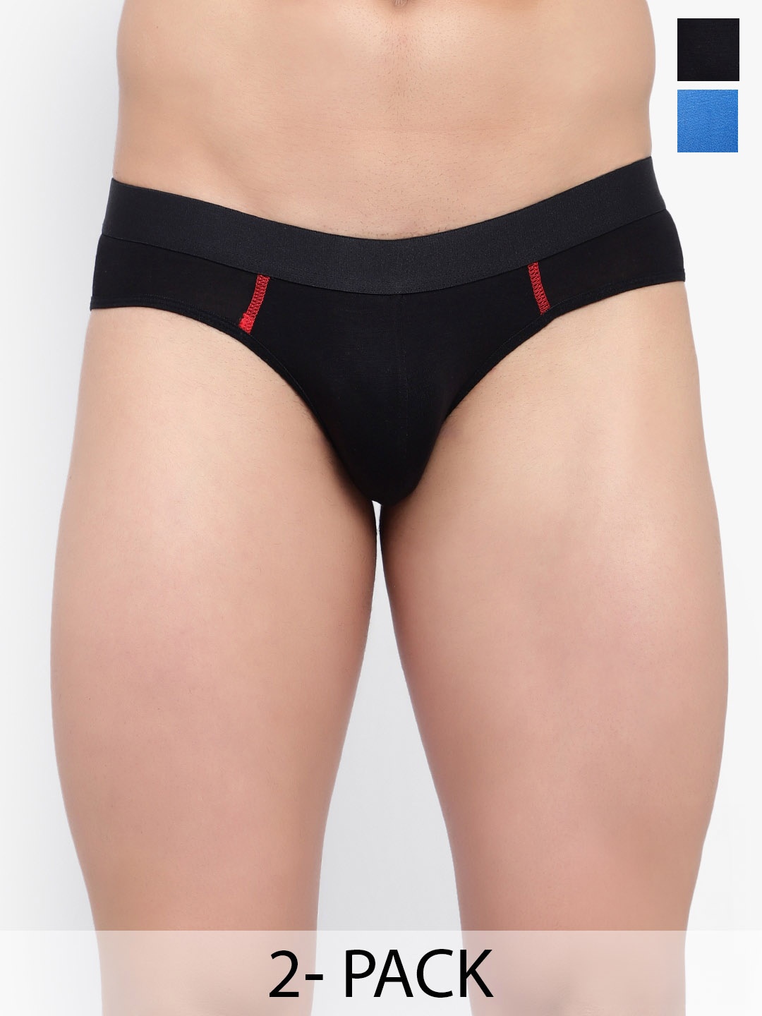 

Bruchi CLUB Pack Of 2 Antimicrobial Basic Briefs BRF804-RDBL-BRF805-RDBK, Blue