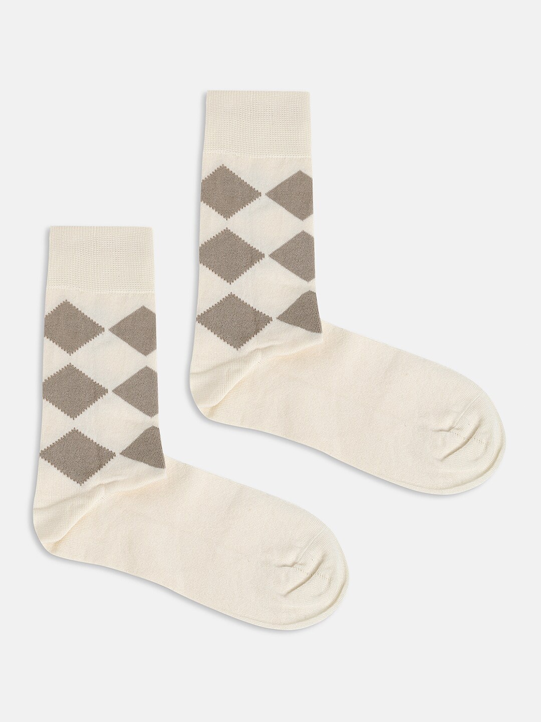 

Blackberrys Men Patterned Cotton Calf-Length Socks, Off white