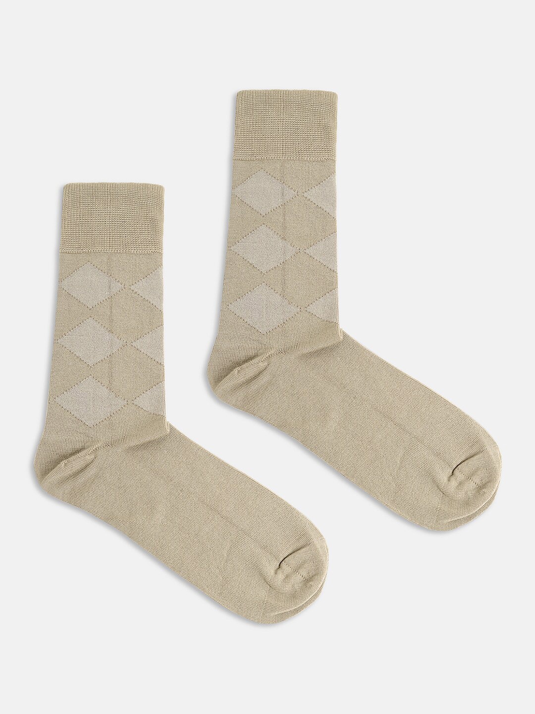 

Blackberrys Men Patterned Cotton Calf-Length Socks, Beige