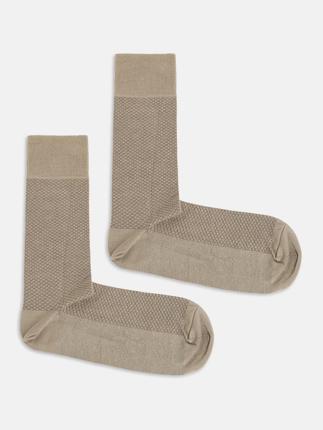 

Blackberrys Men Self Design Cotton Calf Length Socks, Beige