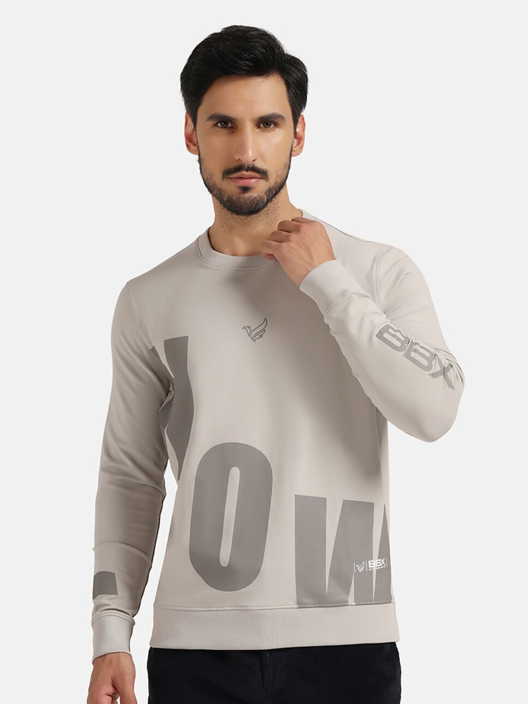 

Blackberrys Typography Printed Cotton Pullover Sweatshirt, Grey