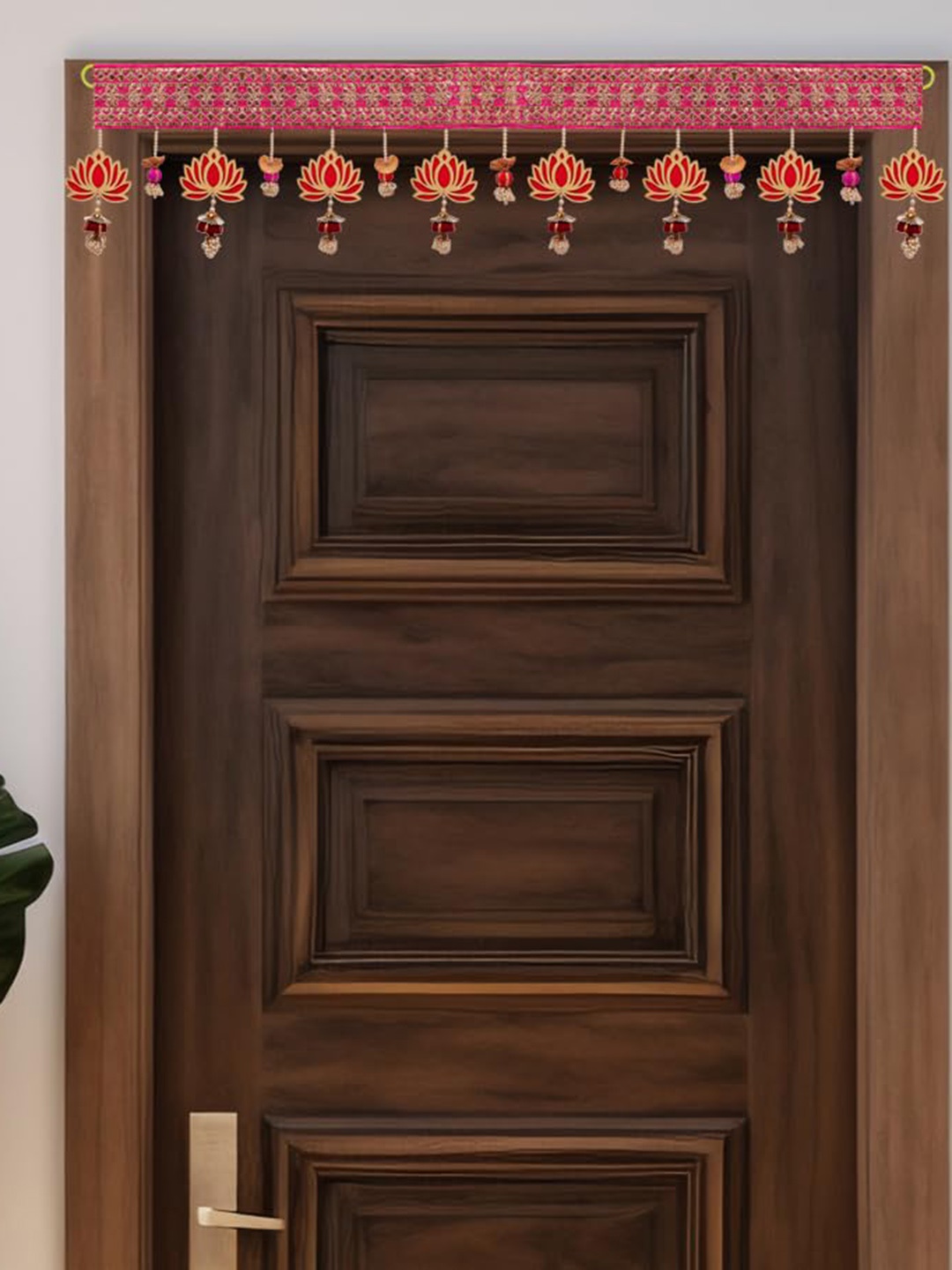 

Perpetual Pink & Red Lotus Wall Hanging Latkan