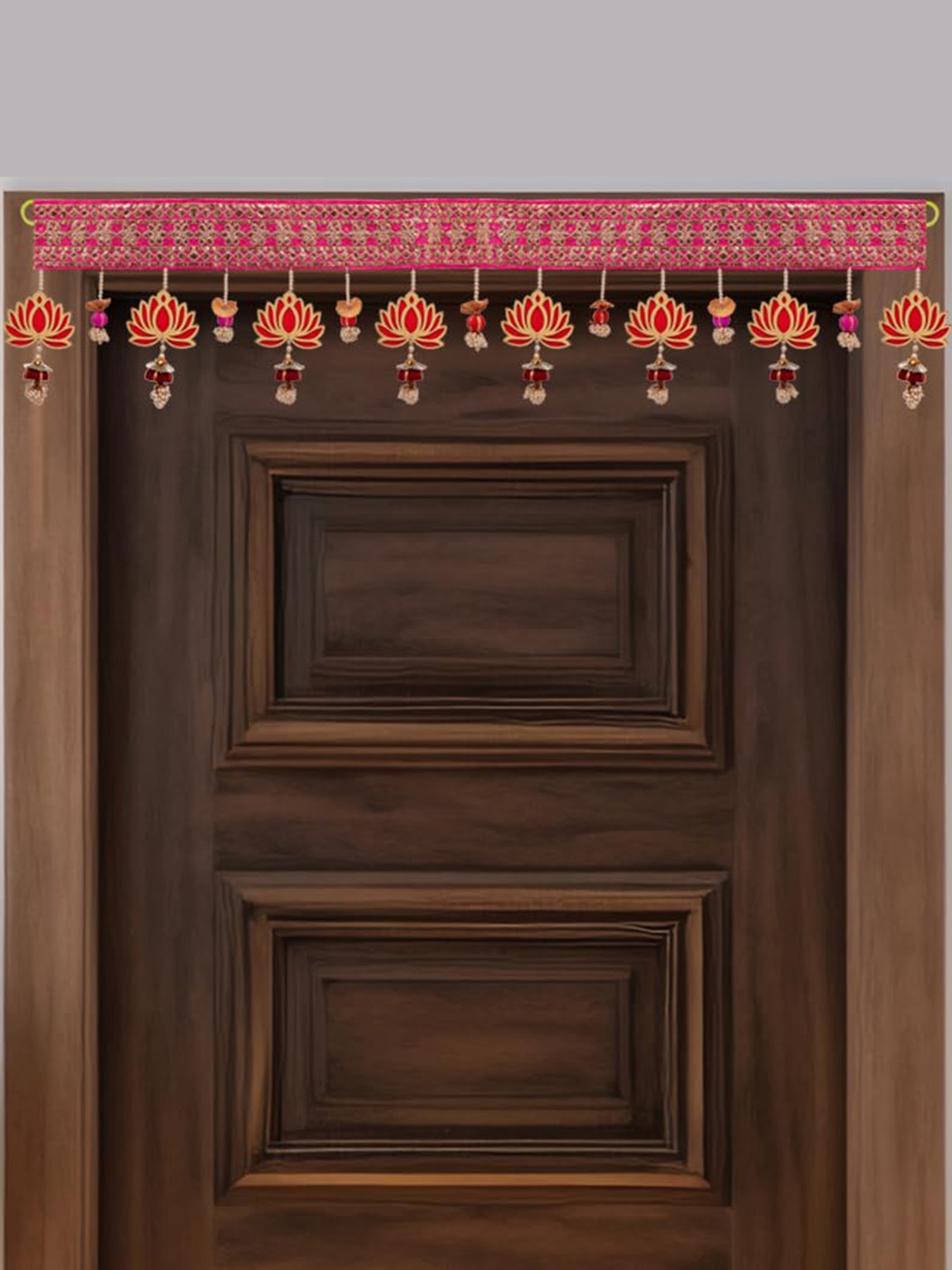 

Perpetual Pink & Red Lotus Wall Hanging Latkan