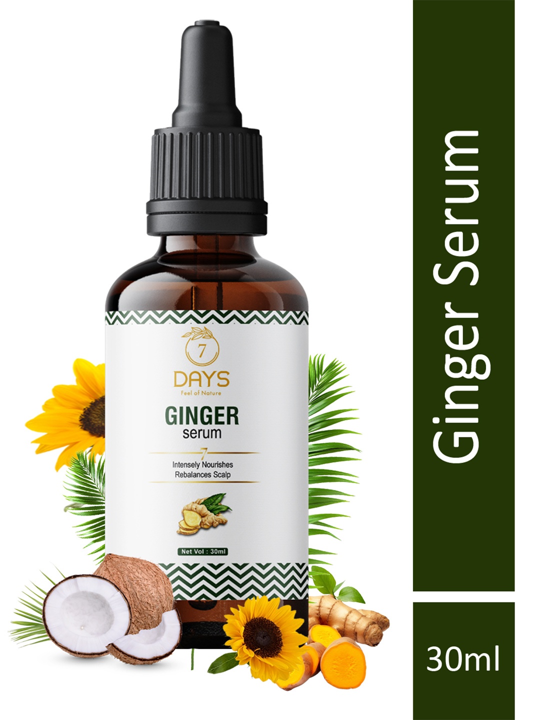 

7 DAYS Feel Of Nature Ginger Hair Growth Serum - 30ml, Tan