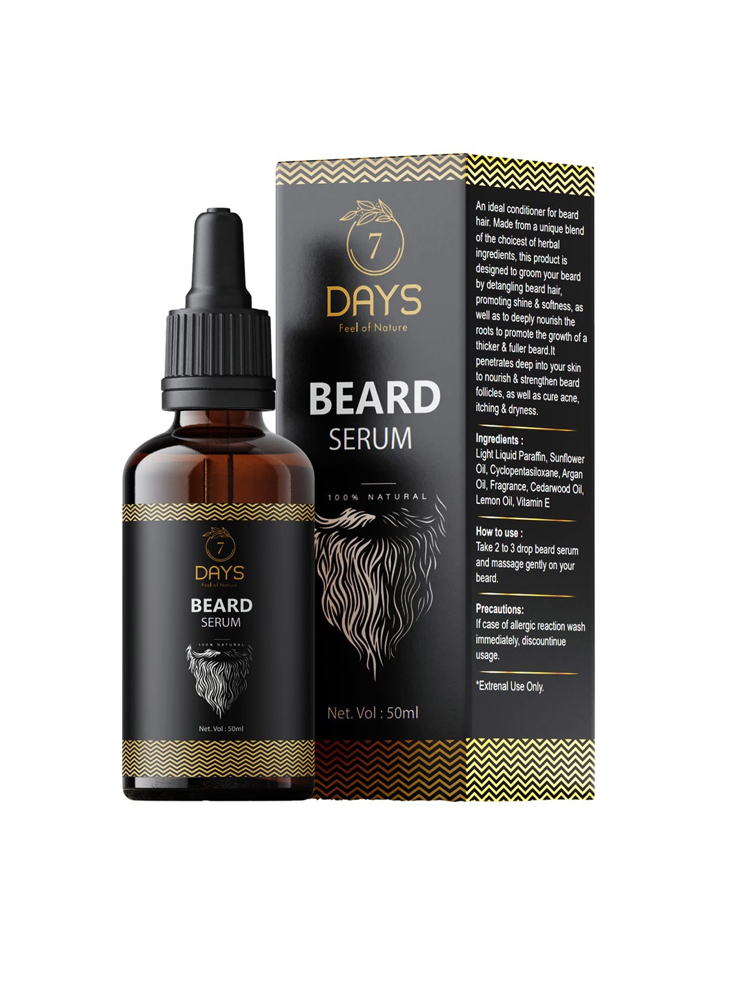 

7 DAYS Feel Of Nature Beard Growth Serum - 50ml, Tan