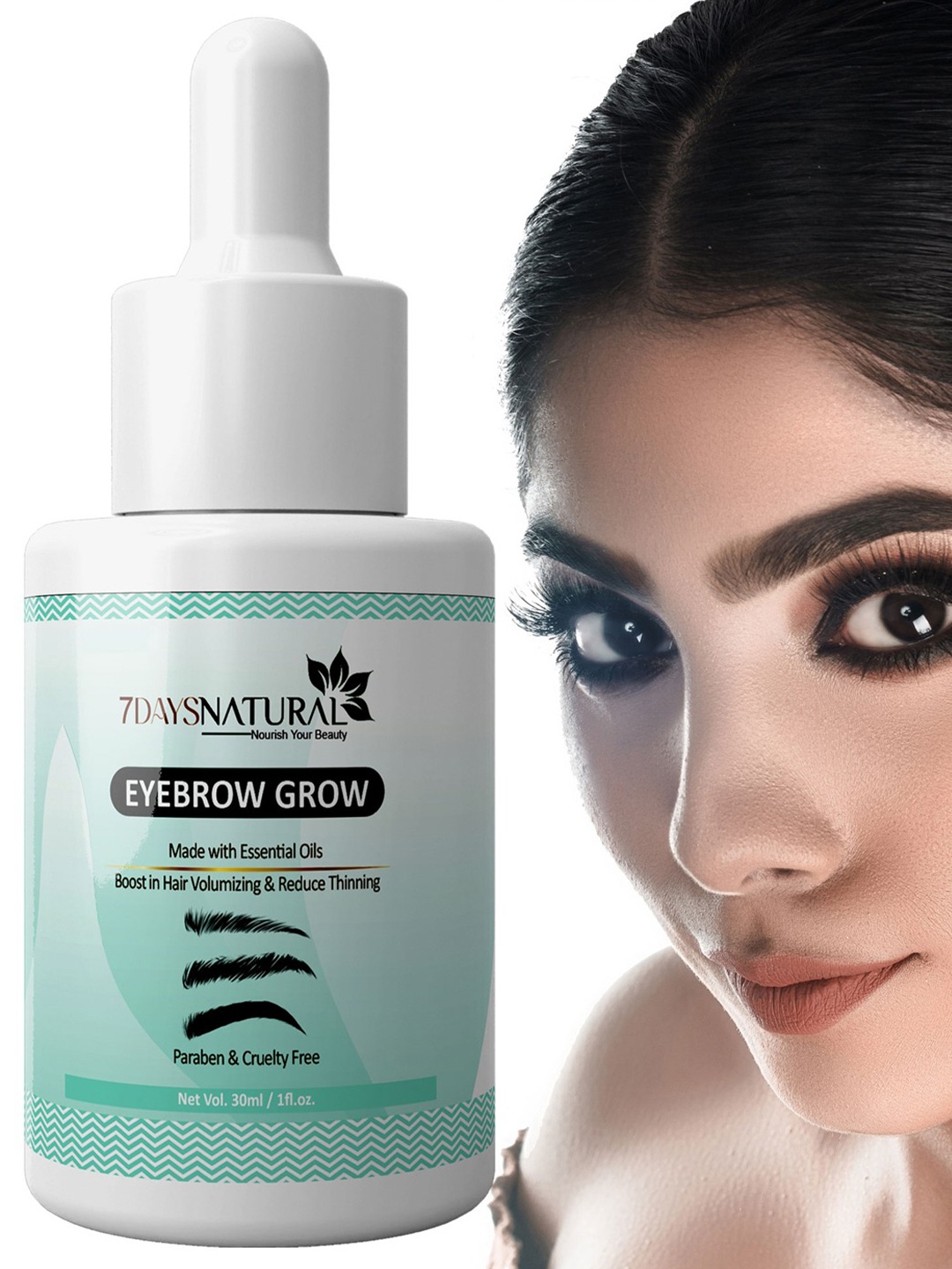 

7 DAYS Eye Lashes Serum For Hair Growth With Castor Oil - 30ml, Tan