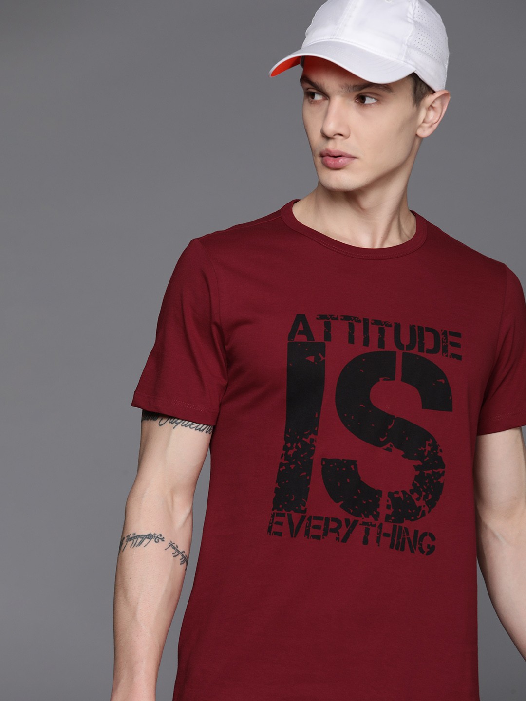 

HRX by Hrithik Roshan Men Typography Printed Regular Fit T-shirt, Maroon