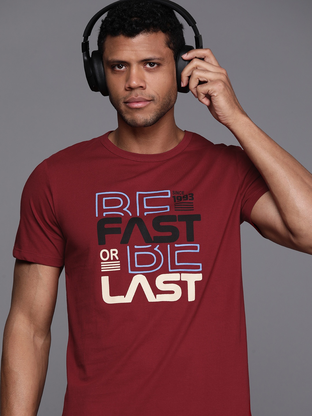 

HRX by Hrithik Roshan Men Typography Printed Pure Cotton T-shirt, Red