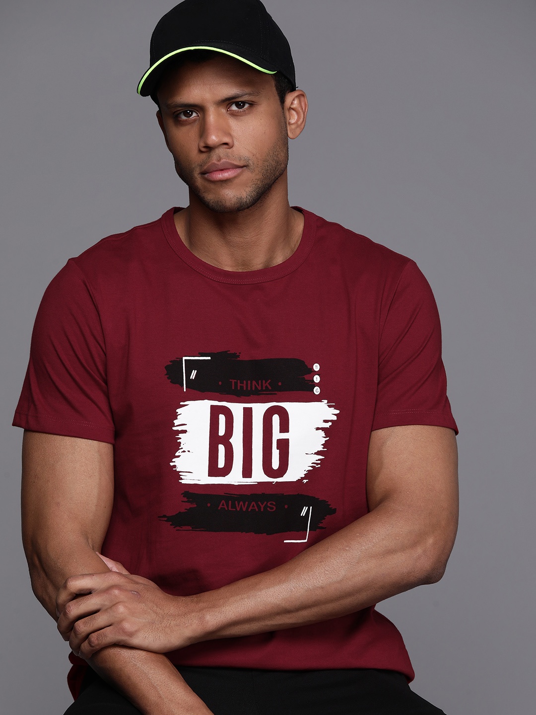 

HRX by Hrithik Roshan Men Typography Printed Pure Cotton T-shirt, Red