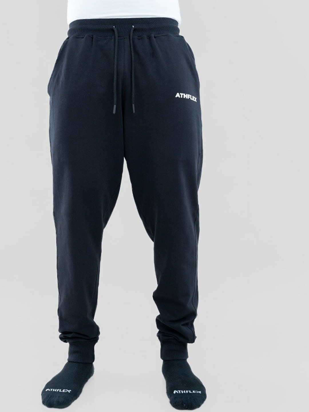 

Athflex Men Mid-Rise Joggers, Navy blue