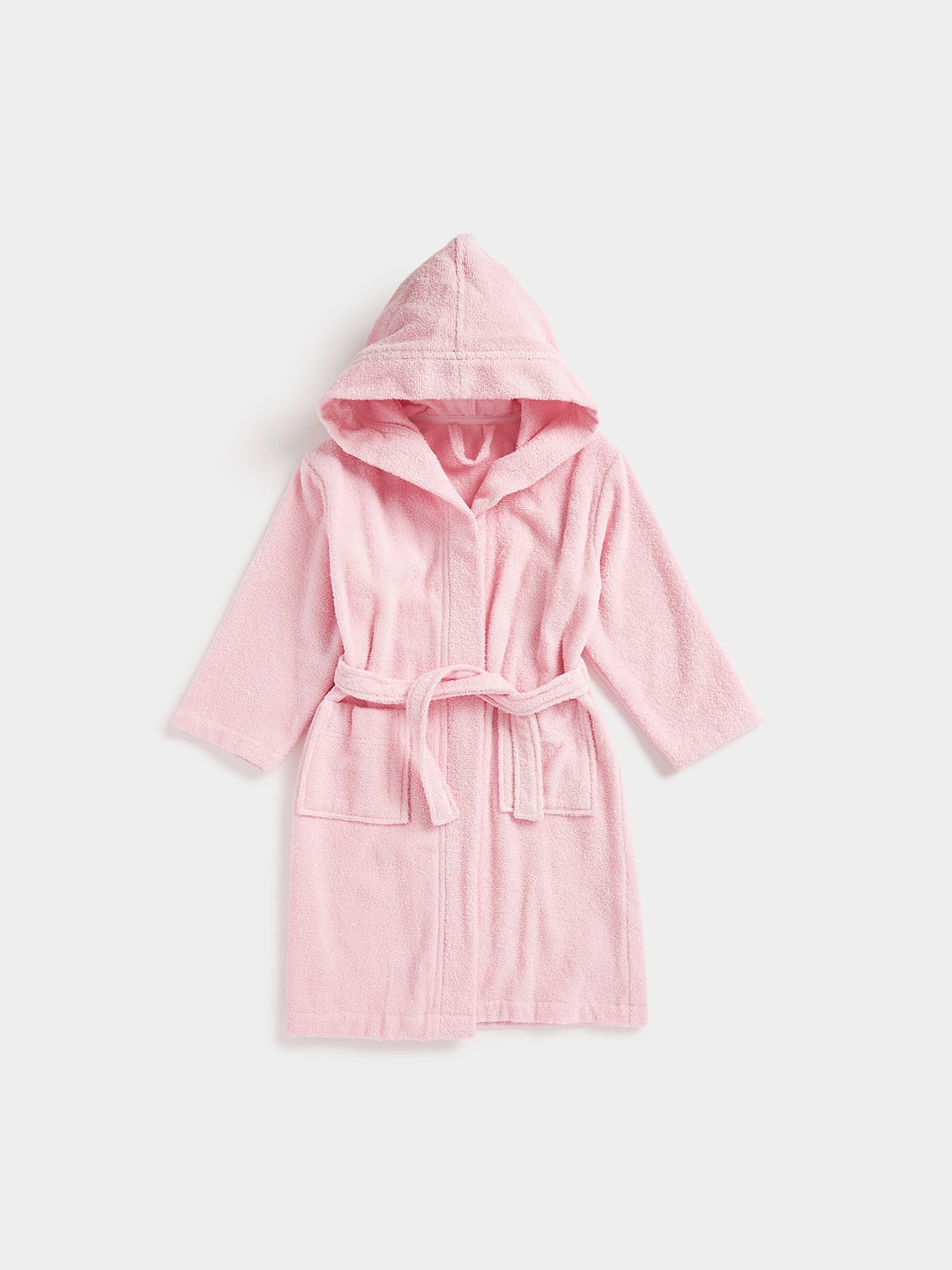 

mothercare Girls Hooded Pure Cotton Bath Robe, Pink