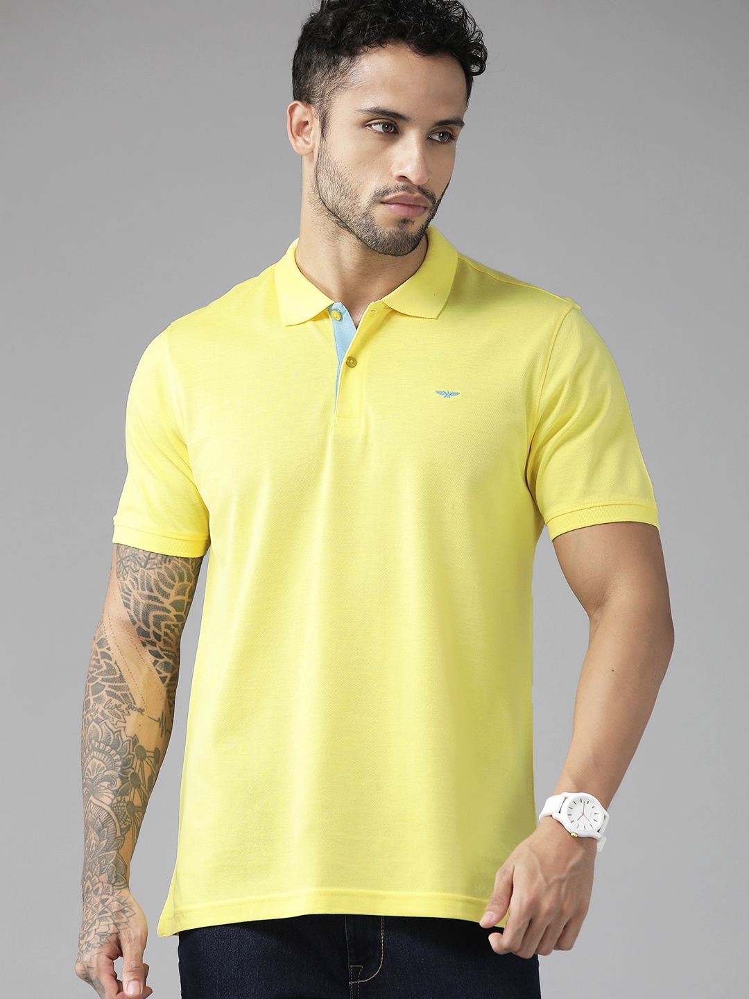 

Park Avenue Polo Collar Pure Cotton Slim Fit T-shirt, Yellow