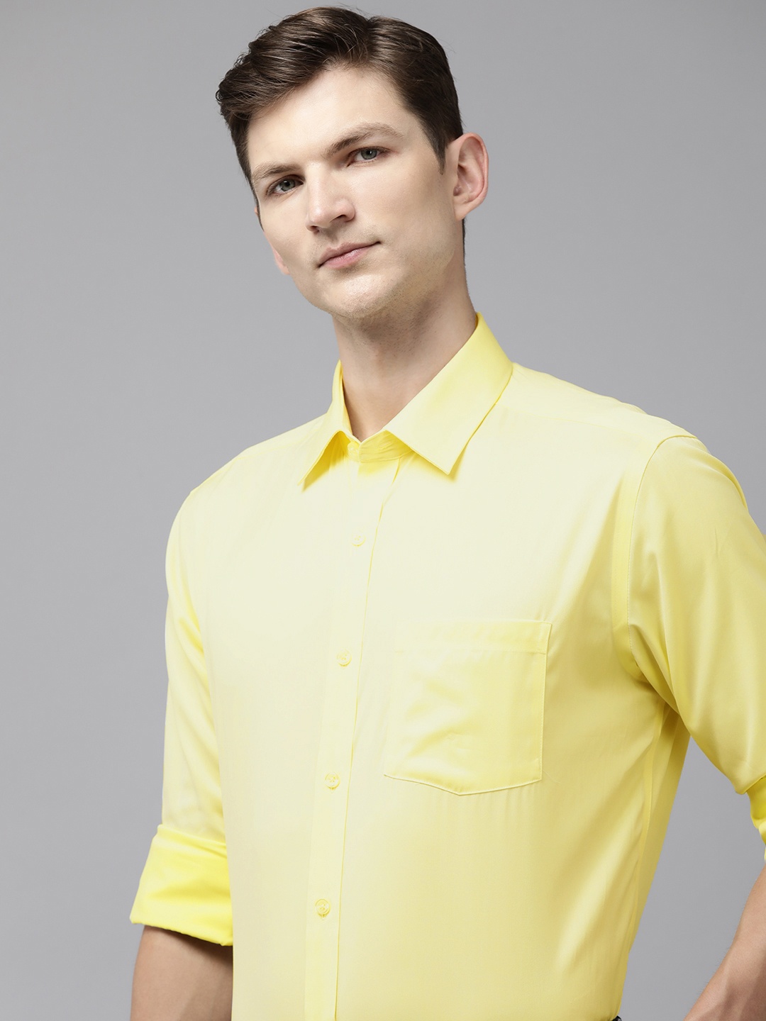 

Park Avenue Men Solid Pure Cotton Formal Shirt, Yellow
