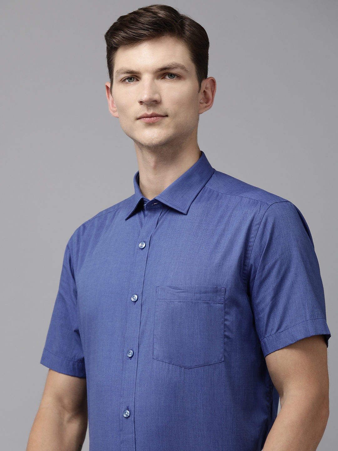 

Park Avenue Solid Pure Cotton Formal Shirt, Blue