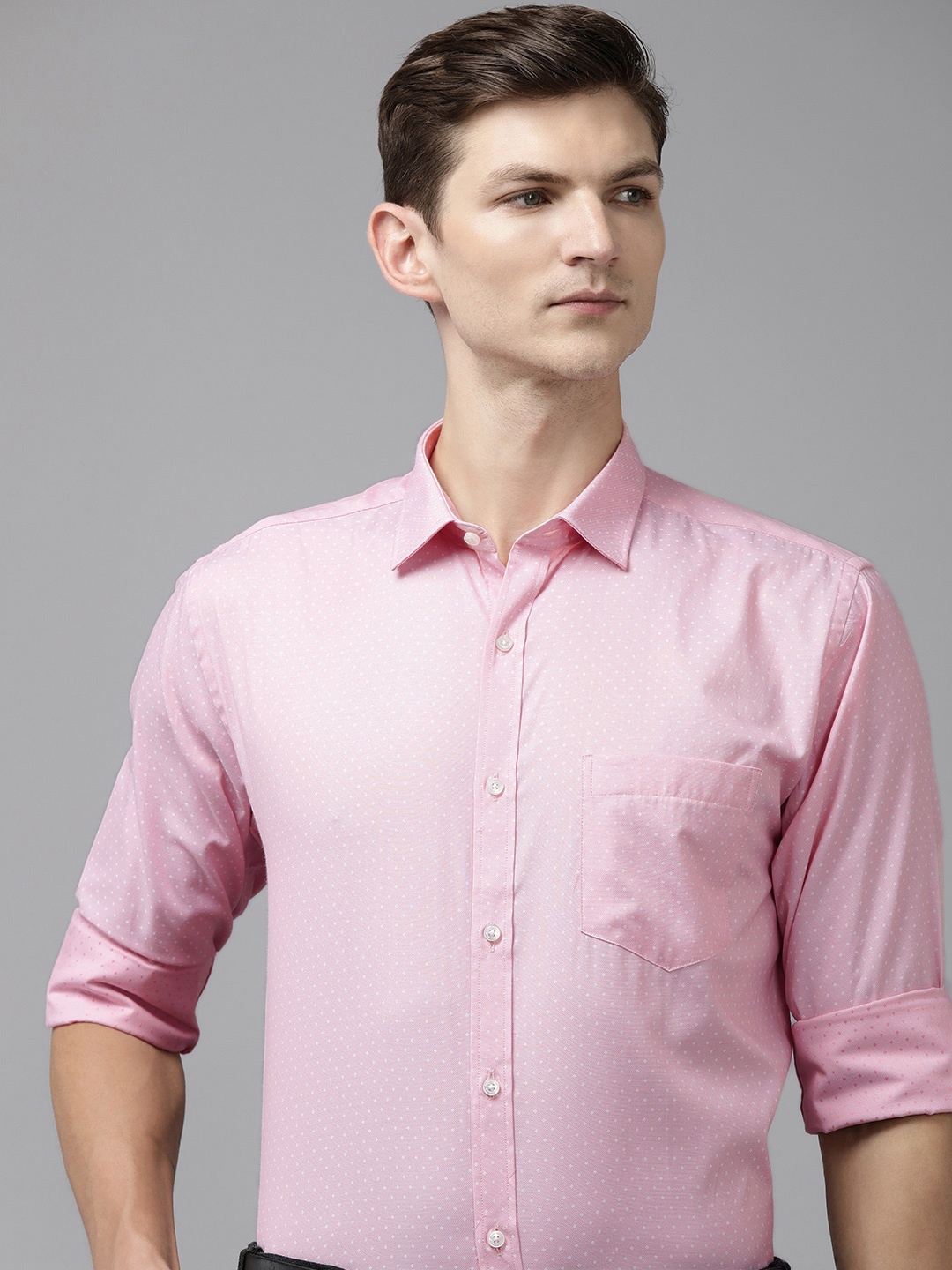 

Park Avenue Men Slim Fit Printed Formal Shirt, Pink