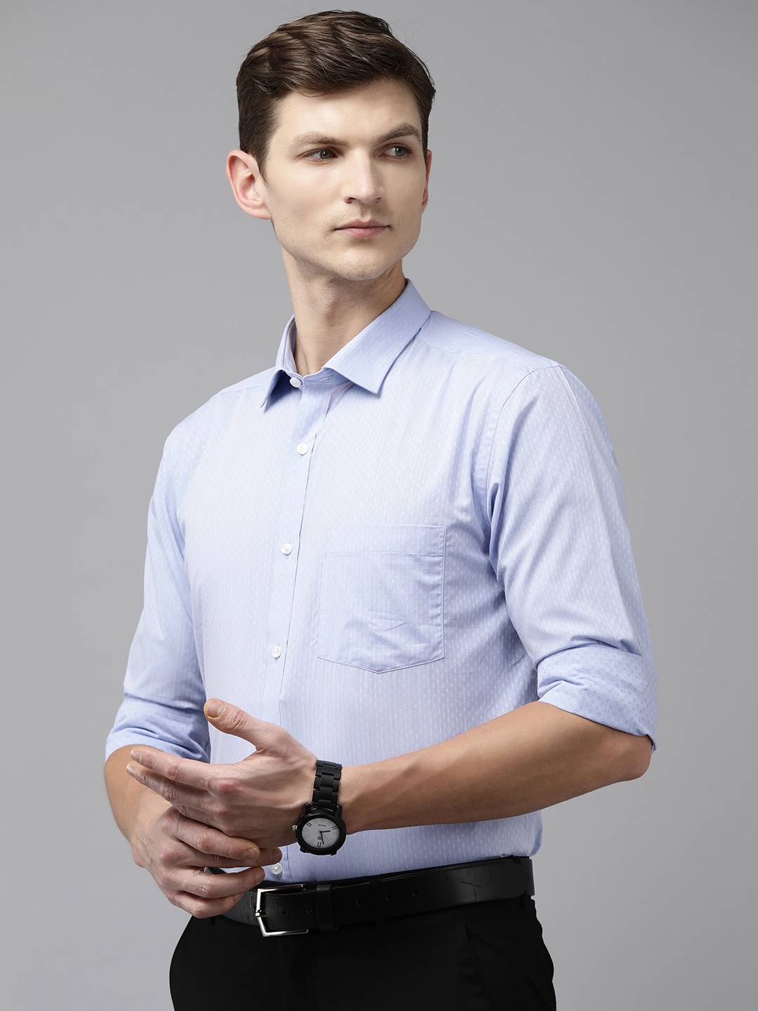 

Park Avenue Men Slim Fit Pure Cotton Formal Shirt, Blue