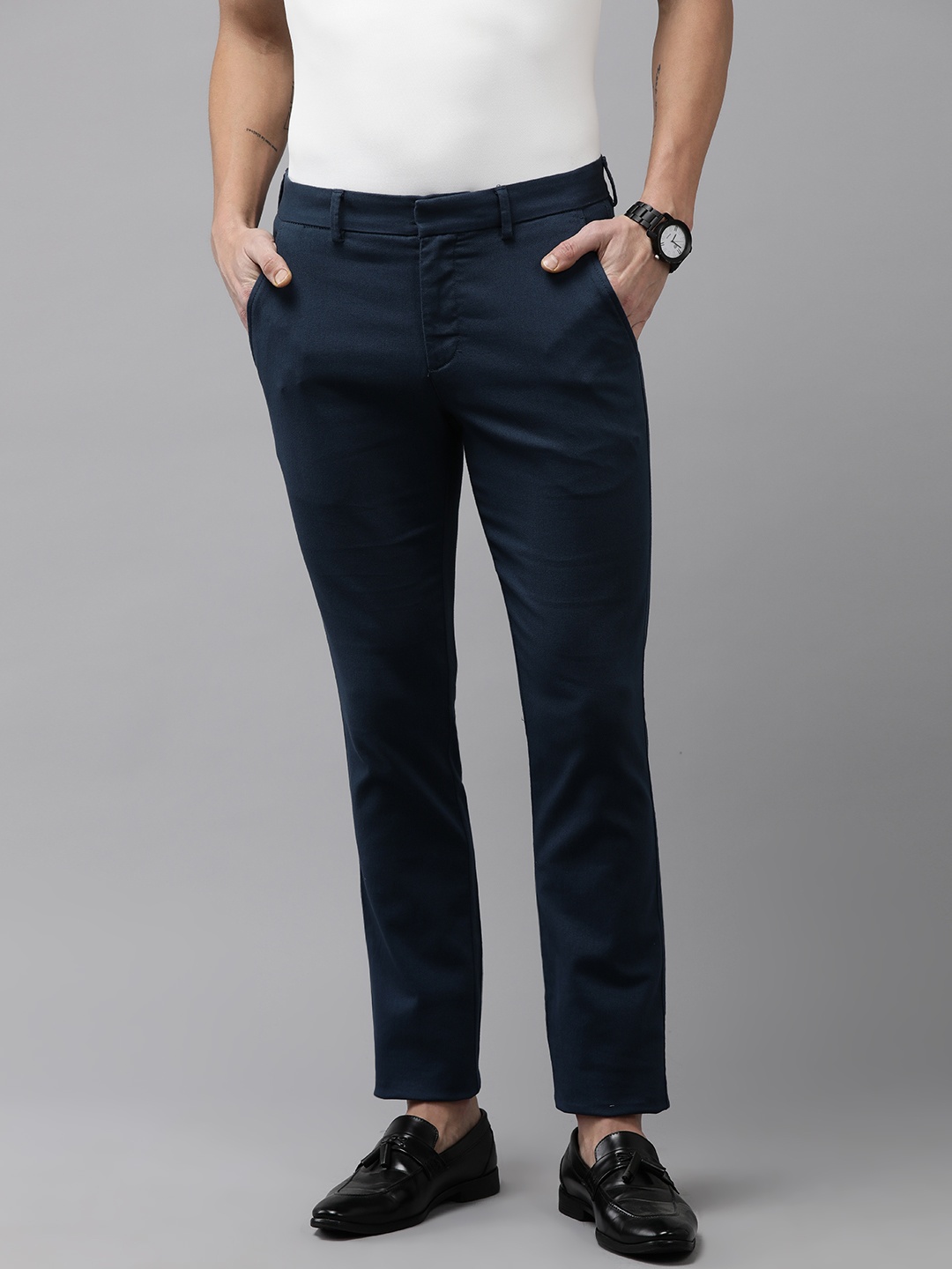 

Park Avenue Men Chinos Trousers, Navy blue