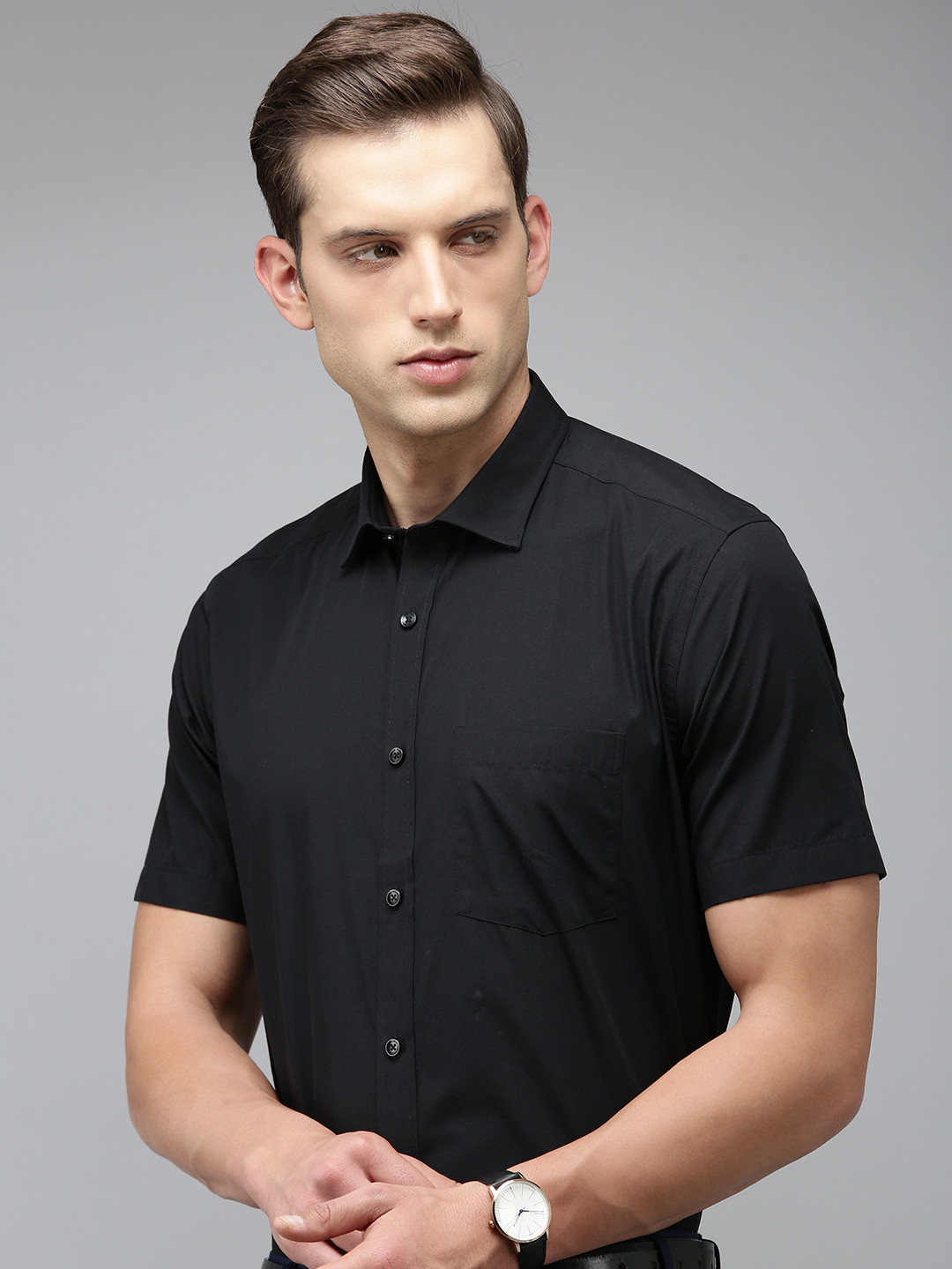 

Park Avenue Men Pure Cotton Formal Shirt, Black