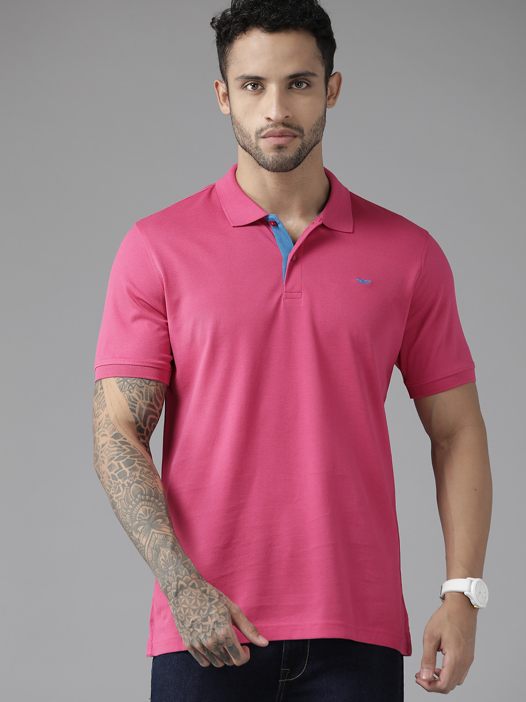 

Park Avenue Polo Collar Pure Cotton Slim Fit T-shirt, Pink