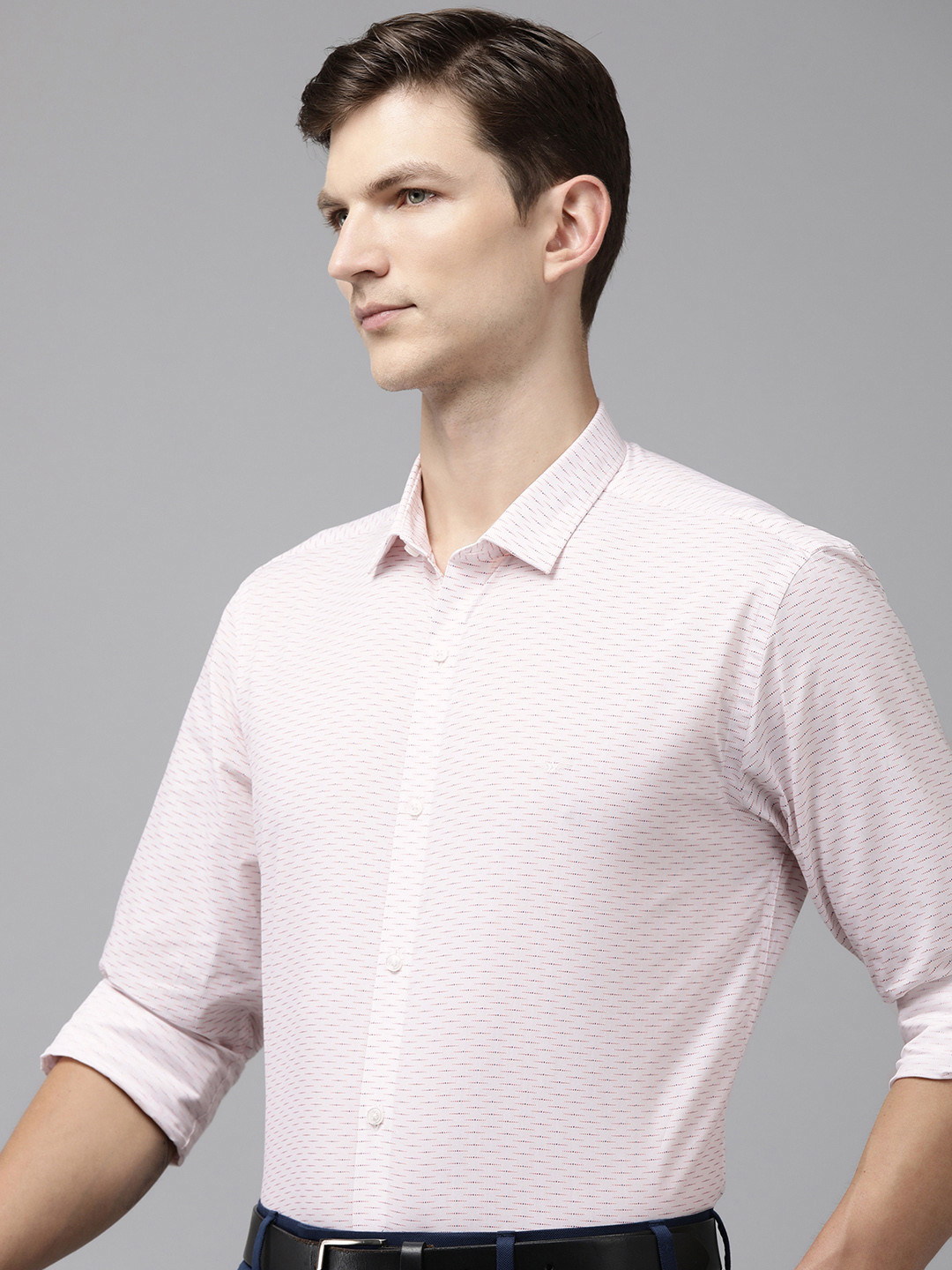 

Park Avenue Men Pure Cotton Slim Fit Printed Formal Shirt, White