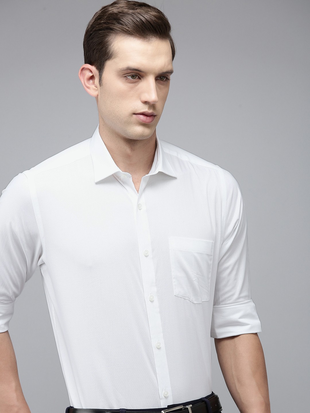 

Park Avenue Men Solid Pure Cotton Formal Shirt, White