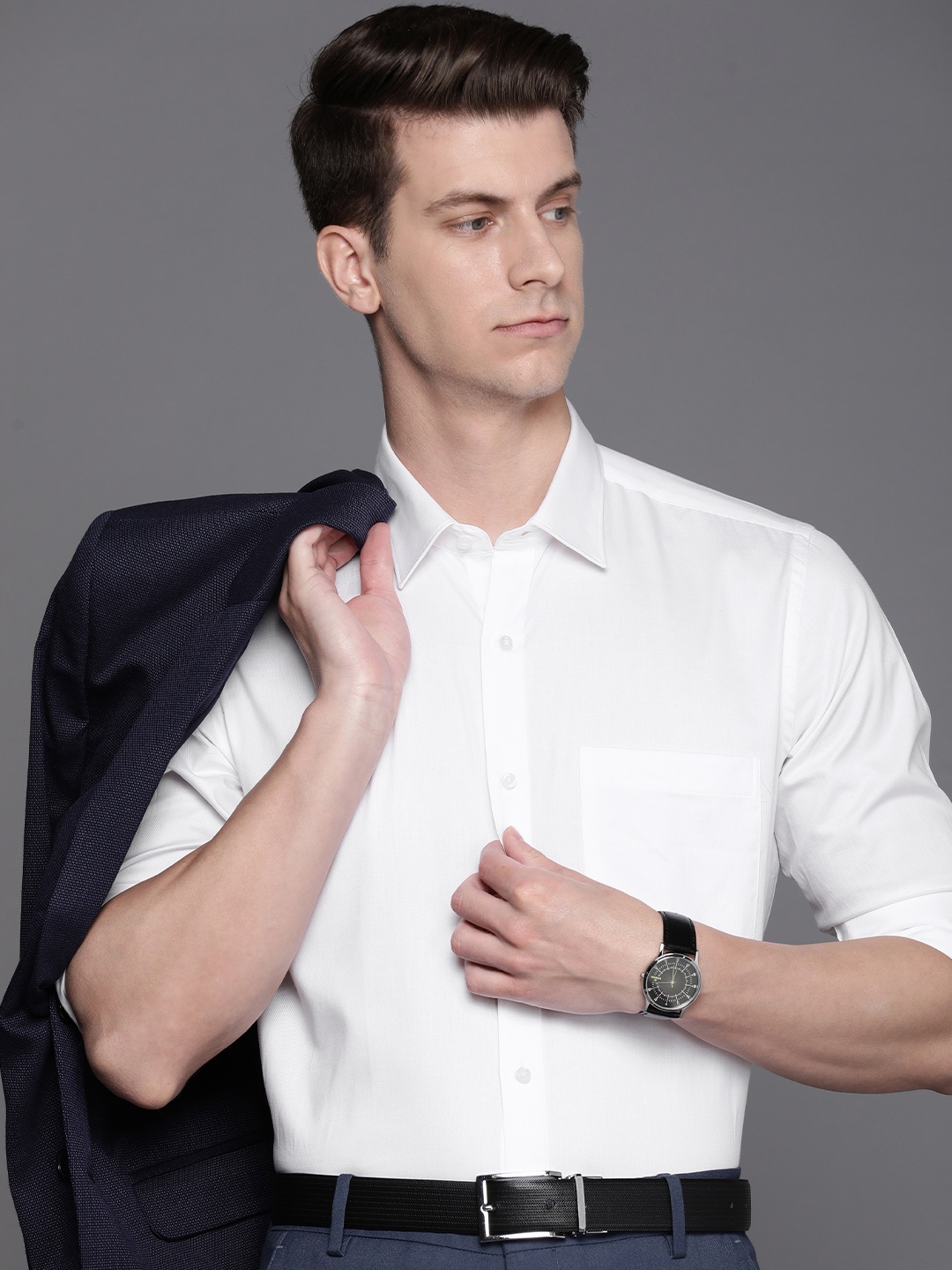 

Raymond Solid Pure Cotton Formal Shirt, White