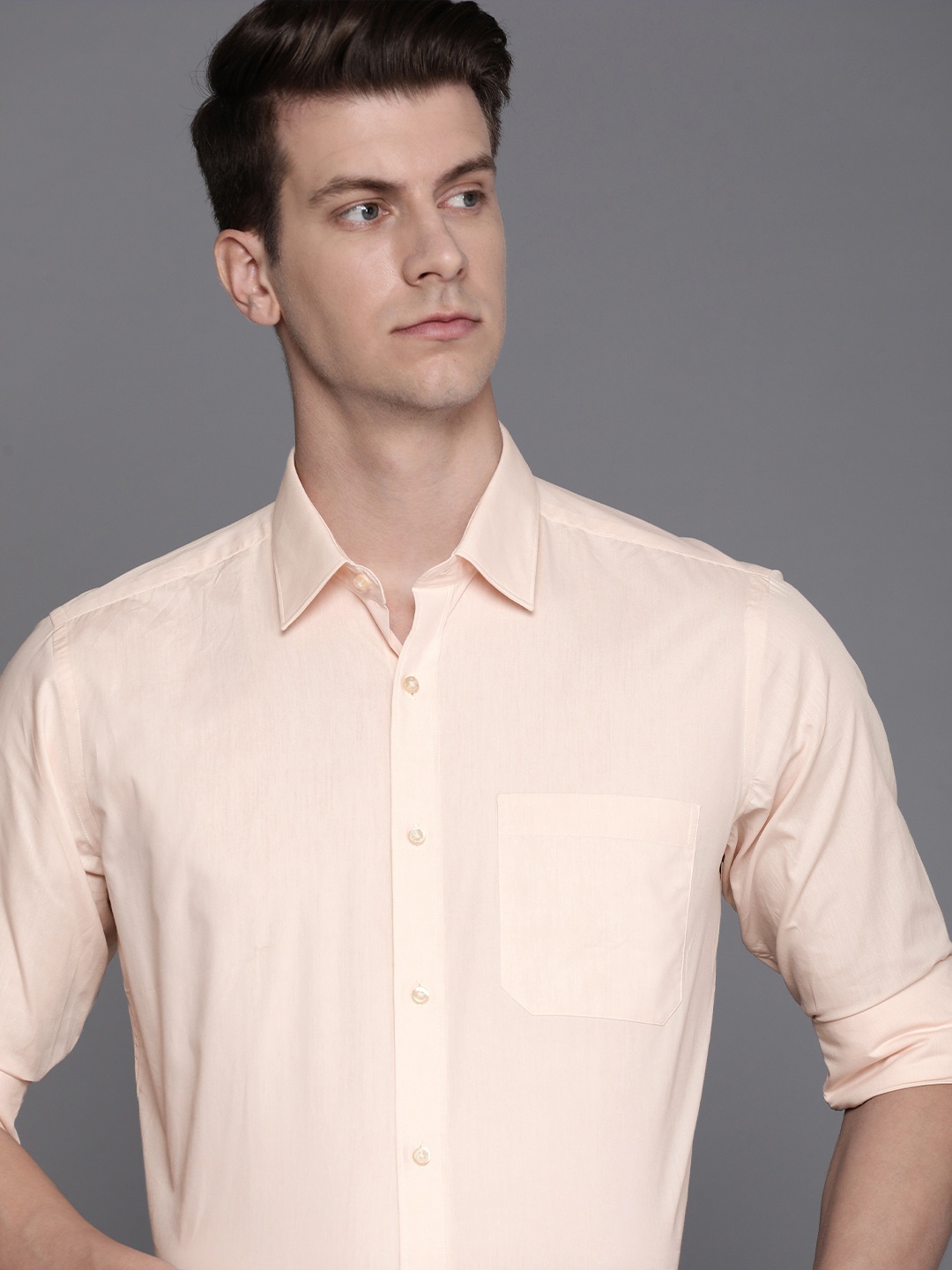 

Raymond Solid Pure Cotton Formal Shirt, Beige