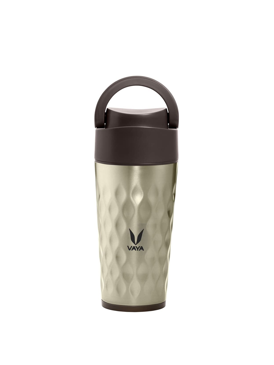 

Vaya Brown & Black Stainless Steel Water Bottle With Loop Lid 350ml