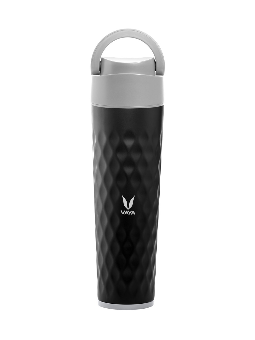 

Vaya DRYNK Black Solid Double Wall Vacuum Water Bottle with Loop Lid 600ml